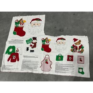 Merry Christmas Appliques Fabric Panel Sewing Supply Craft ~ 260304-WH 1031